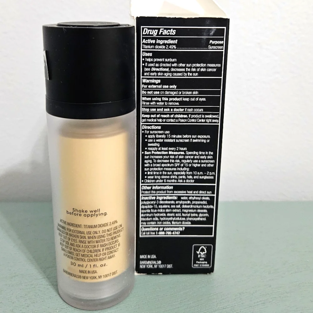 bareMinerals Original Liquid Mineral Foundation Fairly Light 03 NEW SPF 20 Vegan